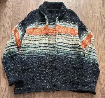 45rpm 보더 무늬 니트 가디건