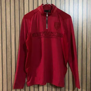 23구 스포츠 하프 지퍼 M 사이즈 빨간색