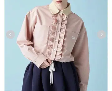 FURFUR 로고 자수 프릴 셔츠