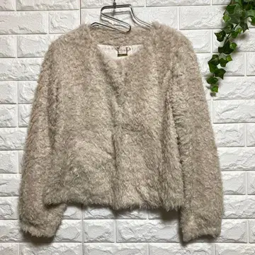 [ 미쉘클랑 ] ( M ) 보아 자켓 인조 모피 기모 노카라