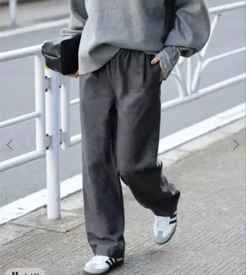 SLOBE IENA 울 혼방 드로스트 이지 슬랙스 40 그레이