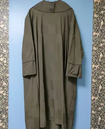 My 후드 부착 시크한 올리브 그린 롱 원피스