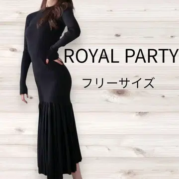 ROYAL PARTY 백 레이스 롱 머메이드 원피스 블랙 프리