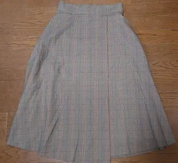 ANAYI 체크 무늬 롱 랩 스커트