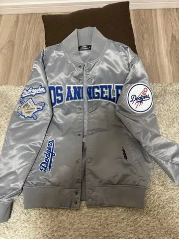 로스앤젤레스 다저스 바시티 자켓 실버