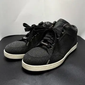 컨디션 최상 지미추 스니커즈 글리터 라메 로고 플레이트 35 22cm