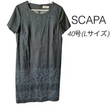 SCAPA 린넨 블렌드 자수 디자인 원피스 40호(L 사이즈)