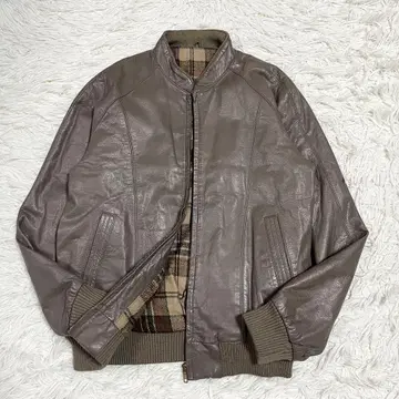 [ Bugatti ] 부가티 소가죽 블루종 자켓 안감 체크