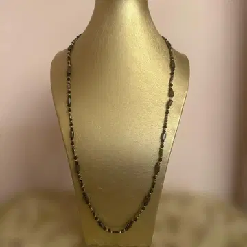 블랙 마그넷 비즈 롱 목걸이