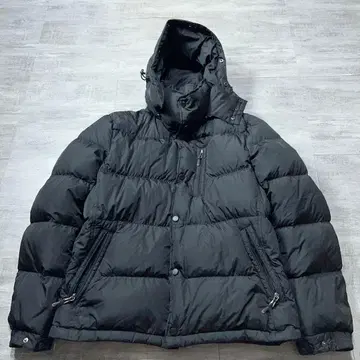 두툼한 CAMP7 다운 자켓 짧은 기장 드로 코드 블랙 XL 블랙