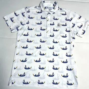 and per se 보트 패턴 반팔 피케 셔츠