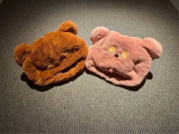 유니버셜 USJ 팀 모자 팬캡 핑크 브라운 세트