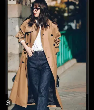 [ 새상품급 ] HYKE 트렌치코트 빅 핏