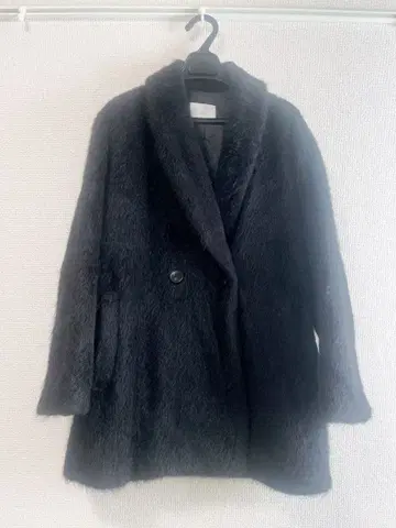 HARE 샤기 숄카라 코트 블랙 아우터 자켓