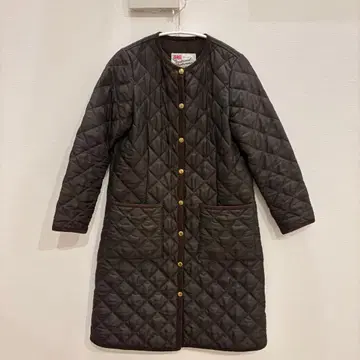 트래디셔널 웨더웨어 퀼팅 코트 브라운