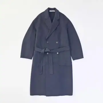 VICTIM 롱 코트 네이비 벨트 포함