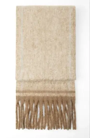 새상품 ZARA 자라 여성용 울 혼방 프린지 스톨 머플러