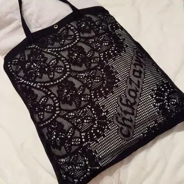 새상품 긴자와 레이스 에코백 피오레 블랙