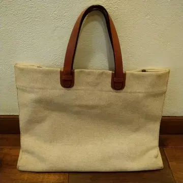 키타무라 베이지 캔버스 핸드백 빅