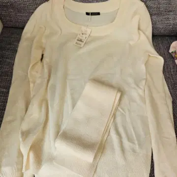 ru JEANS 여성용 상의 머플러 화이트 새상품