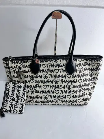 사만다 타바사 올 로고 무늬 토트백 패스케이스 포함