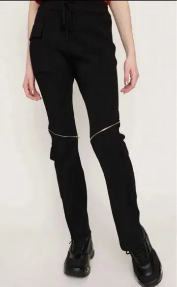 SLY KNEE ZIP KNIT FLARE 팬츠