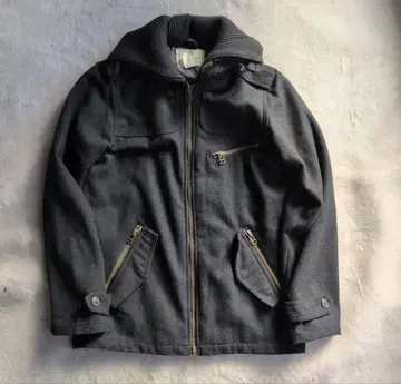 울리치 울 소재 블루종 L 사이즈 블랙 숄카라 자켓