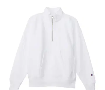 Champion 리버스 위브 하프 지퍼 맨투맨 화이트 L