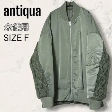 [ 미사용 ] antiqua tree cafe 니트 도킹 MA-1