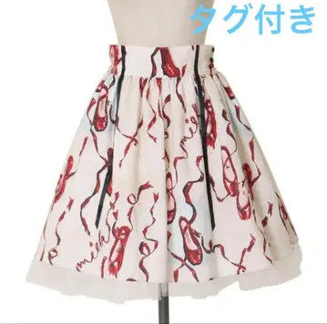 MILK 레드 슈즈 스커트 택 포함