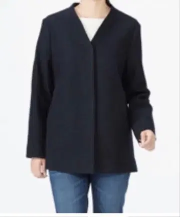 무인양품 프렌치 울 혼방 니트 블루종