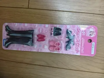 리카짱 신발 세트 블랙, 빨간색 4켤레