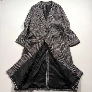 미사용 택 포함 XL 하운드투스 체크 블록 체크 체스터 코트 멜란지