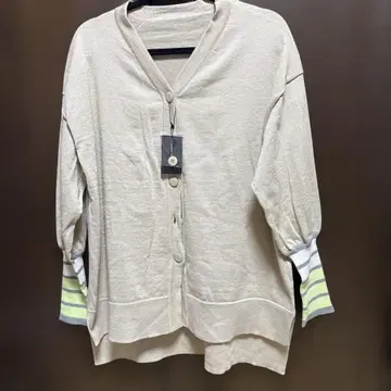 에스파스 데 카르마 베이지 버튼 가디건 LL-3L