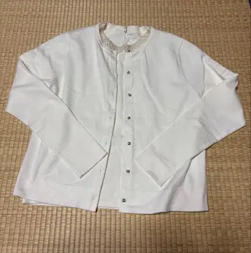 ROPE 화이트 니트 가디건 앙상블