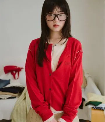 common gul products 2개에 1개 가디건 가을 빨간색 긴팔