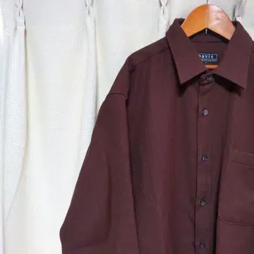 oavis 울 셔츠 빈티지 레트로 크림슨 보르도