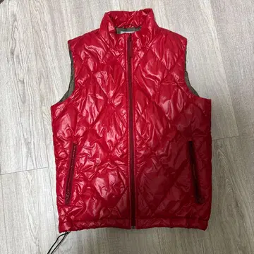 올드 유니클로 퀼팅 다운 베스트 빨간색 Y2K 짧은 기장