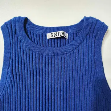 SNIDEL 스나이델 블루 리브 니트 탱크탑 Free