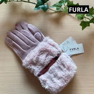 세일 미사용 택 포함 [훌라 FURLA] 장갑 더스티 핑크 퍼