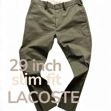 LACOSTE 슬림핏 슬랙스 올리브