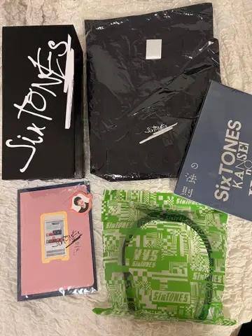 SixTONES 굿즈 세트 라이브 T셔츠 응원봉 카드 팜플렛
