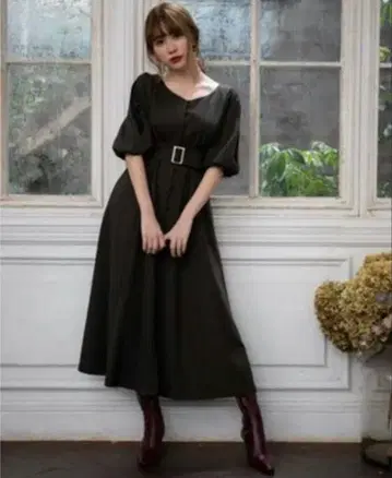 [새상품급] Her lip to 이너 레이스 슬리브 원피스 S