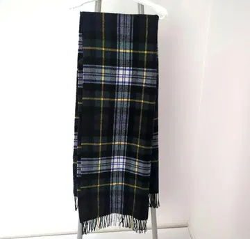 트래디셔널 웨더웨어 타탄 체크 스톨 머플러 그린 울