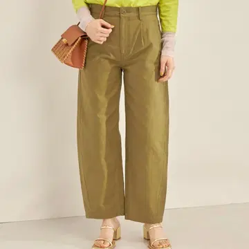 SHIPS 별주 올리브 그린 와이드 팬츠