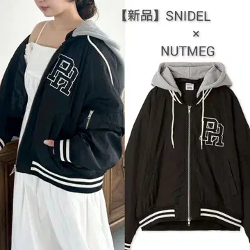 [택 포함] SNIDEL [NUTMEG] 콜라보 후드 부착 MA-1