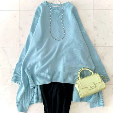 인기 루필 le phil 울 캐시미어 니트 풀오버 블루