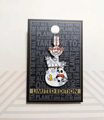 하드 록 카페 핀 배지 우에노 한정판 팬더 시마연가 여우