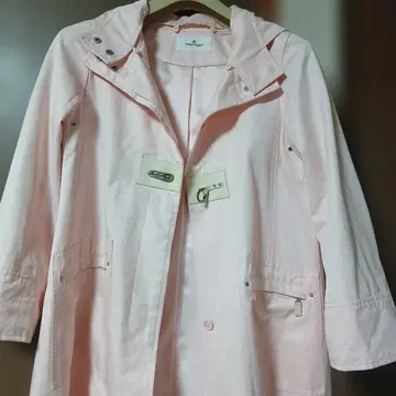 쿠레쥬 후드 부착 봄용 코트 핑크