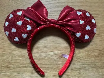 빨간색 하트 무늬 미키 모양 머리띠